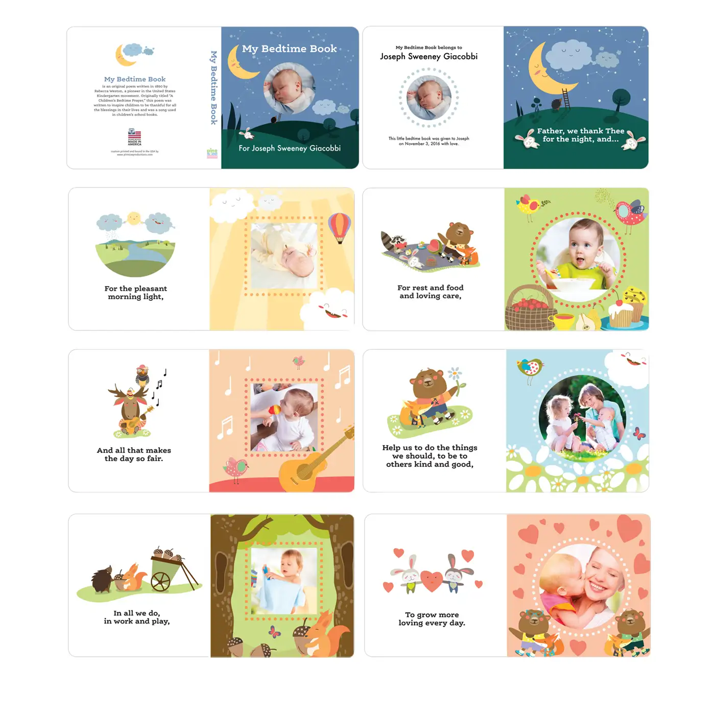 Bedtime Board Book Page Spreads